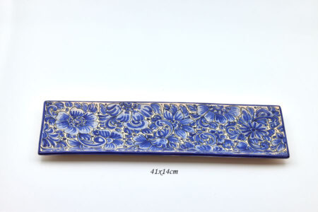 Bandeja 41x14cm Flor Azul