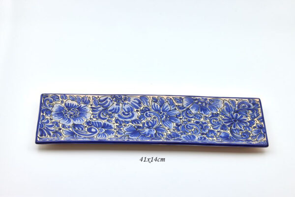 Bandeja 41x14cm Flor Azul