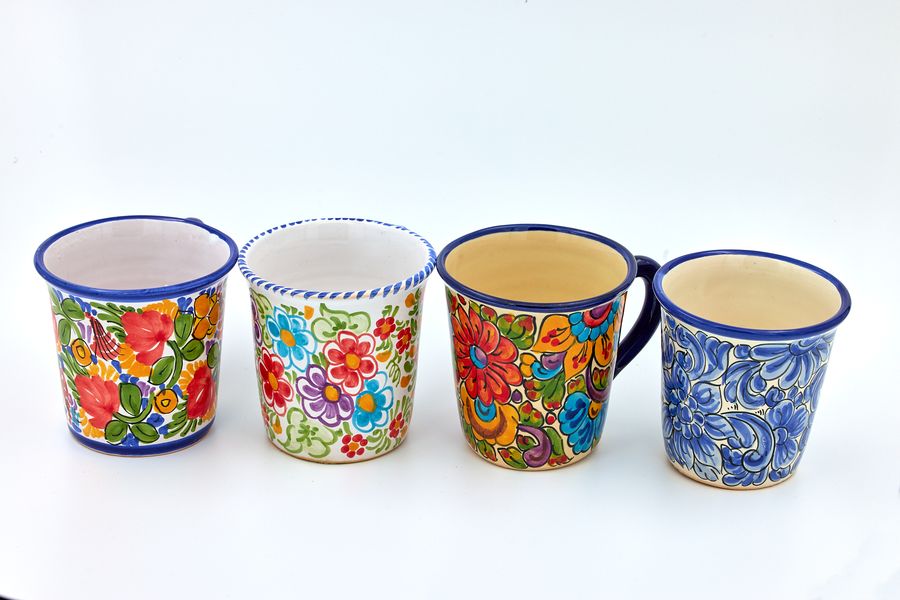 Taza de Cerámica con Flores Multicolor